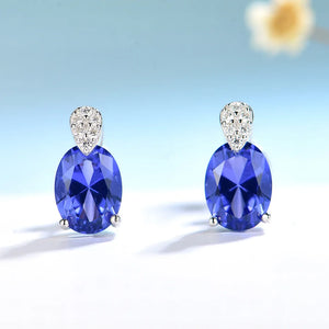 Tanzanite Gemstone Earrings 925 Sterling Silver Sparkling Diaspore Stud