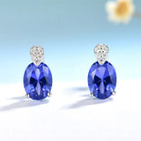 Tanzanite Gemstone Earrings 925 Sterling Silver Sparkling Diaspore Stud