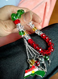 Kurdish Flag Necklace Prayer Beads Koerdische Tasbih Kurdistan Map Kurde