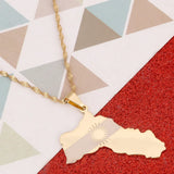 Kurdistan Region Map Pendant Necklace Kurdish Flag Jewelry