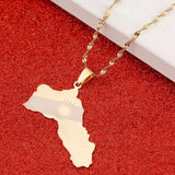 Kurdistan Region Map Pendant Necklace Kurdish Flag Jewelry