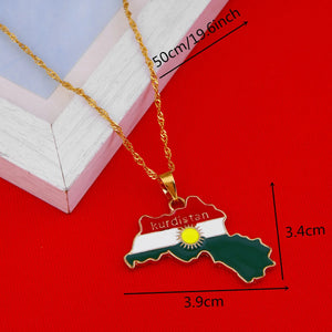 Kurdistan Region Map Pendant Necklace