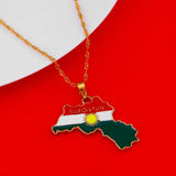 Kurdistan Region Map Pendant Necklace