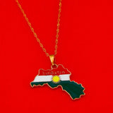 Kurdistan Region Map Pendant Necklace