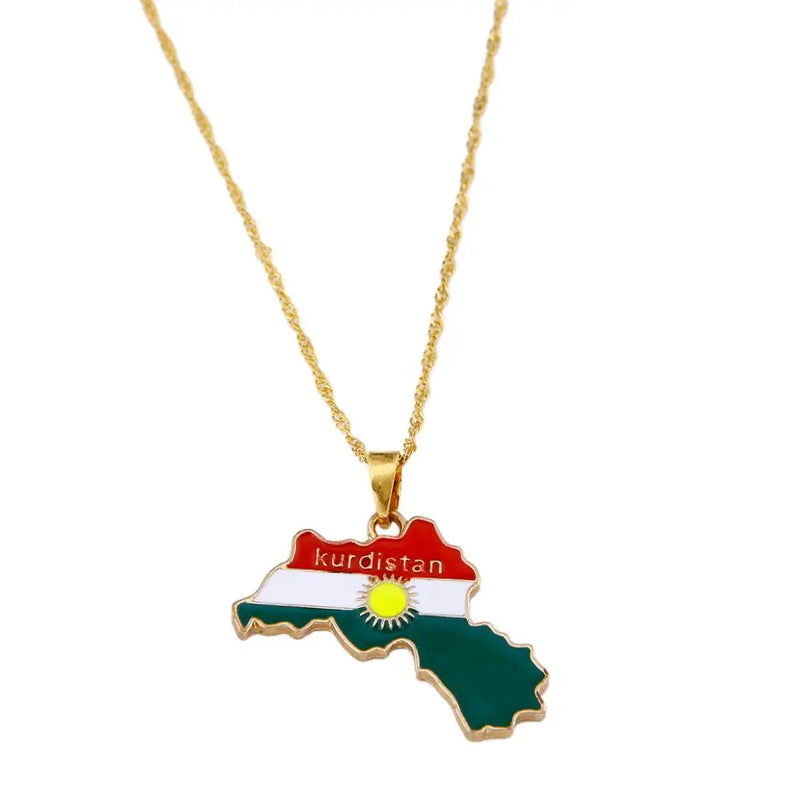 Kurdistan Region Map Pendant Necklace