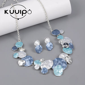 Kuuipo Geometry Circle Necklace Round Enamel Choker for Women