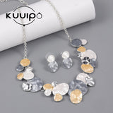 Kuuipo Geometry Circle Necklace Round Enamel Choker for Women