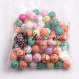 Kwoi Vita' 20mm 100pcs Acrylic Crackle Beads for Chunky Jewelry Making
