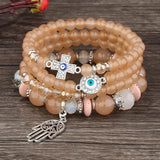 Bohemian Glasses Beads Bracelet Set - 4pcs