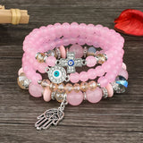 Bohemian Glasses Beads Bracelet Set - 4pcs
