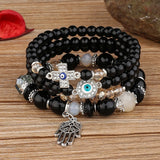 Bohemian Glasses Beads Bracelet Set - 4pcs
