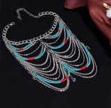 Kymyad Bohemian Ankle Bracelet Green Resin Stone Jewelry Anklets for Women