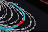 Kymyad Bohemian Ankle Bracelet Green Resin Stone Jewelry Anklets for Women