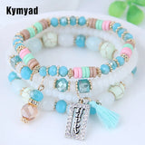 Bohemian Crystal Beads Bracelets Tassel Charms Bracelet