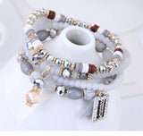 Bohemian Crystal Beads Bracelets Tassel Charms Bracelet