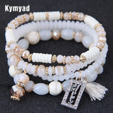Bohemian Crystal Beads Bracelets Tassel Charms Bracelet