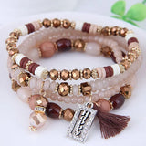 Bohemian Crystal Beads Bracelets Tassel Charms Bracelet
