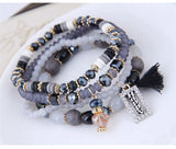 Bohemian Crystal Beads Bracelets Tassel Charms Bracelet