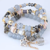 Bohemian Stone Bracelet with Tassel Charms for Women