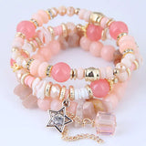 Bohemian Stone Bracelet with Tassel Charms for Women