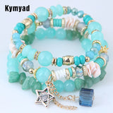 Bohemian Stone Bracelet with Tassel Charms for Women