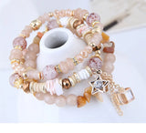 Bohemian Stone Bracelet with Tassel Charms for Women