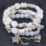 Bohemian Stone Bracelet with Tassel Charms for Women