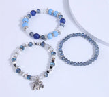 Multilayer Elephant Charm Bracelet Set for Women