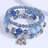 Multilayer Elephant Charm Bracelet Set for Women