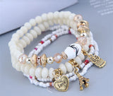 Ethnic Bracelet Sets For Women Beaded Wrist Bracelets Owl Shell Heart