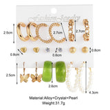 Kymyad Pearl Hoop Drop Earrings Set Acrylic Dangle Earrings Jewelry