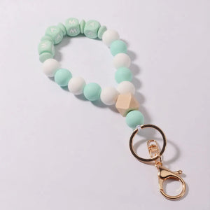 L&N RAINBERY Silicon Beads MAMA Bracelet Keychain for Women Girls