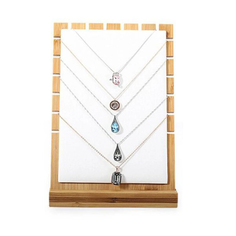 Wood L Shape Jewelry Stand Organizer Display