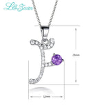 925 Silver Letter Necklace with 0.87ct Gemstone Pendant