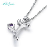 925 Silver Letter Necklace with 0.87ct Gemstone Pendant