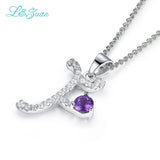 925 Silver Letter Necklace with 0.87ct Gemstone Pendant