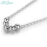 L&zuan Lucky Beads Clavicle Necklace 925 Sterling Silver Collana Gircollo