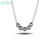 L&zuan Lucky Beads Clavicle Necklace 925 Sterling Silver Collana Gircollo