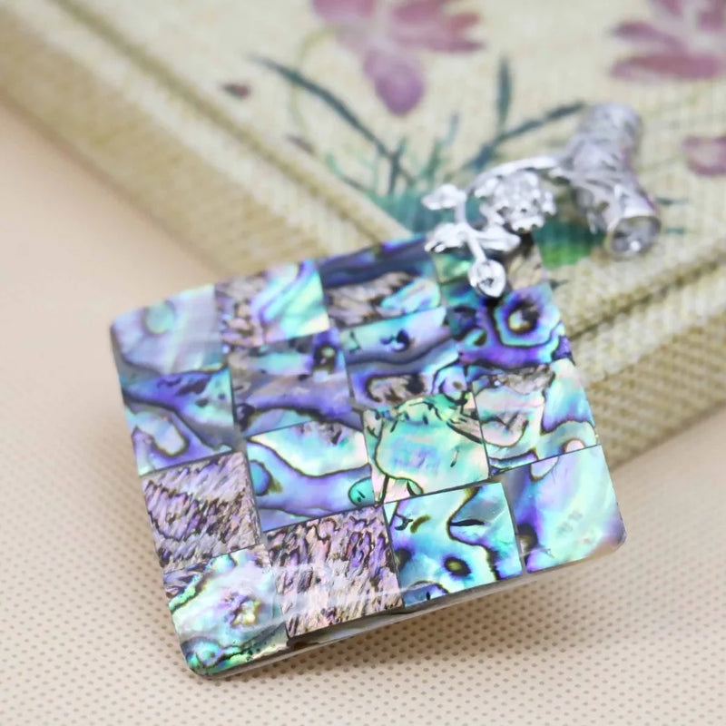Hot Colour Abalone Puzzle Seashells Crafts Plants Pendant