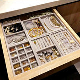 Drawer DIY Jewelry Storage Tray Ring Bracelet Organizer Earring Holder