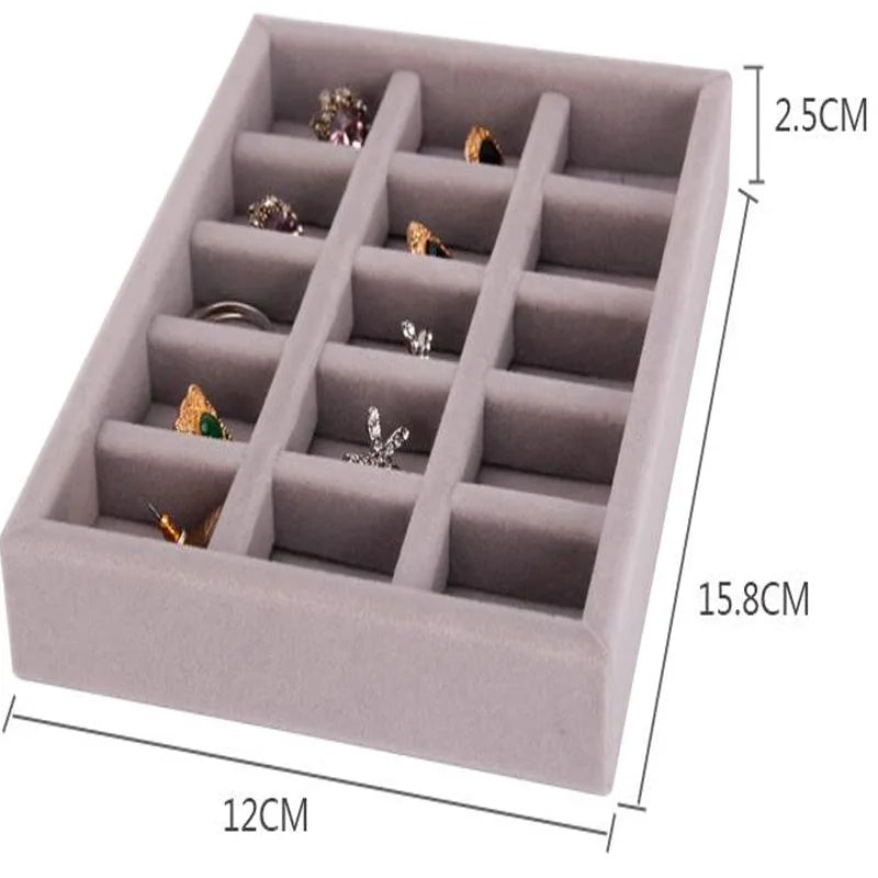 Drawer DIY Jewelry Storage Tray Ring Bracelet Organizer Earring Holder