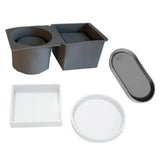 Square Round Concrete Flower Pot Tray Silicone Mould