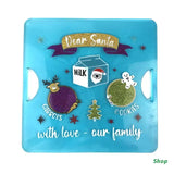 Santa Cookie Plate Mold Christmas Treat Tray with Handle