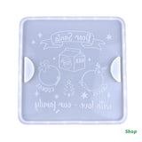 Santa Cookie Plate Mold Christmas Treat Tray with Handle