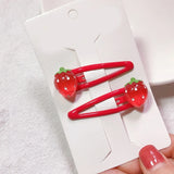 Strawberry Hair Clips Cute Fruit Resin Side Clip