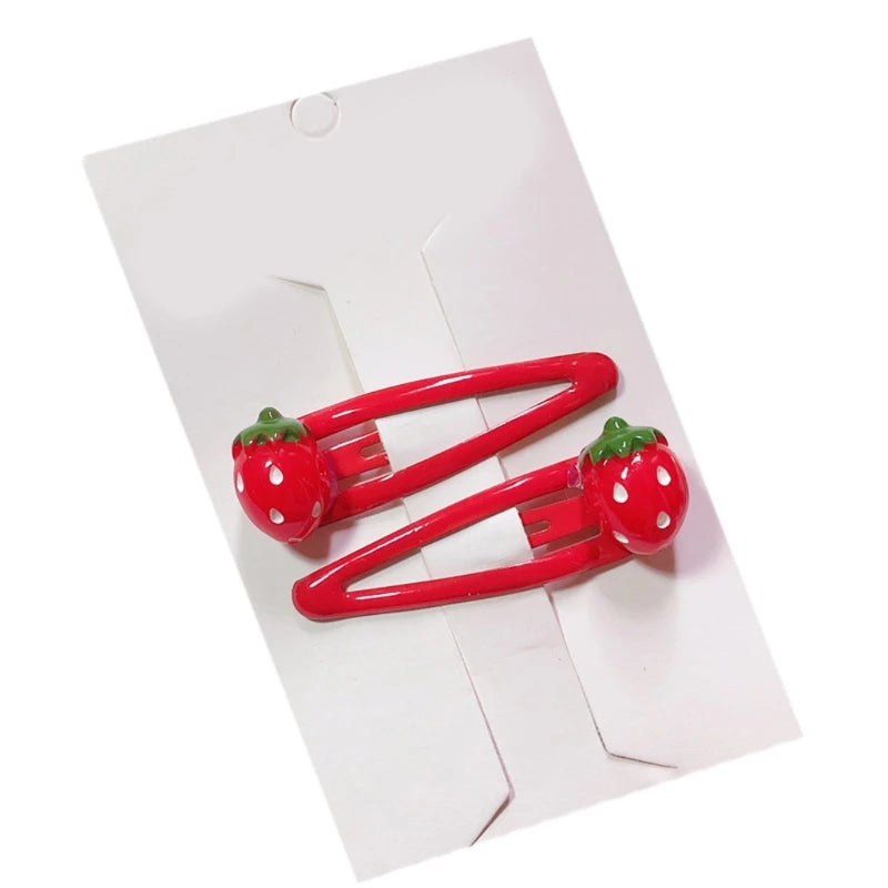 Strawberry Hair Clips Cute Fruit Resin Side Clip