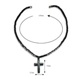 Hematite Necklace with Magnetic Therapy Cross Pendant