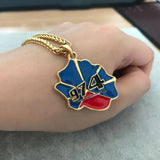 La Reunion Map Pendant Necklace