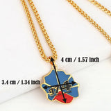 La Reunion Map Pendant Necklace