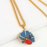 La Reunion Map Pendant Necklace